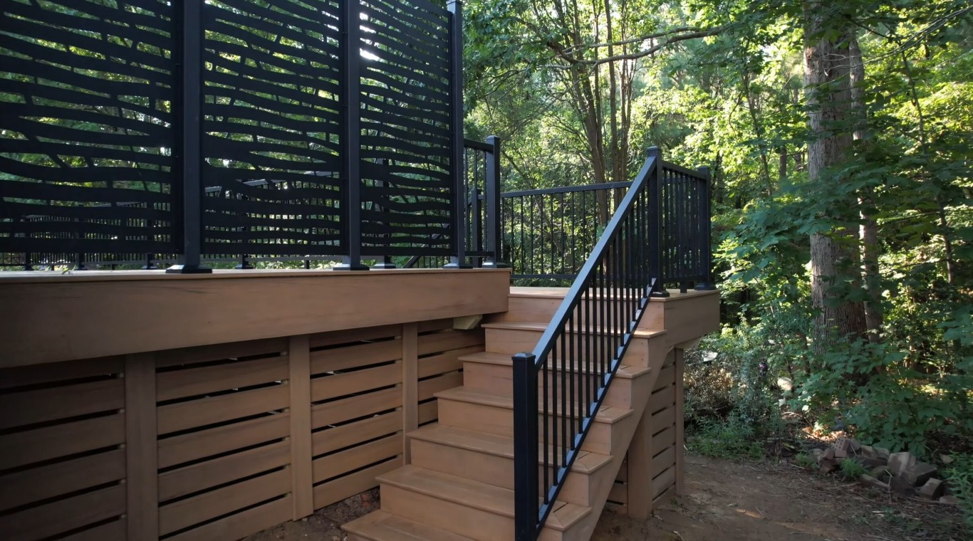 Modern deck with safety railings and stairs installation in Glendale, AZ